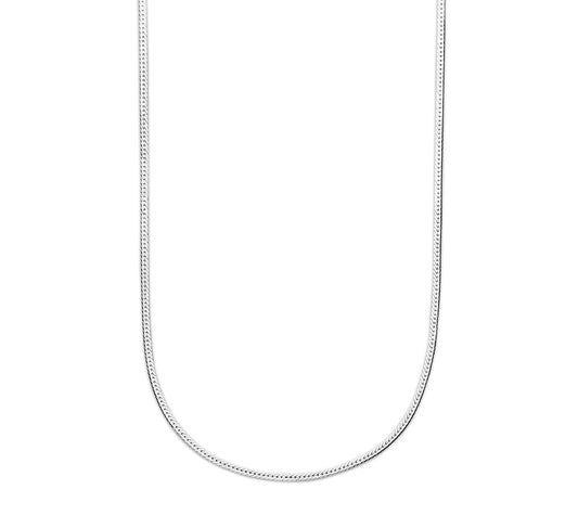 Zilveren slangenketting plat 1,7 mm