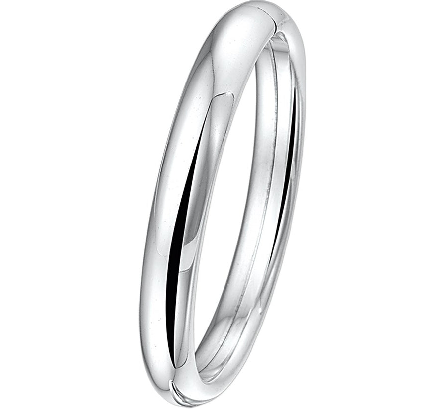 Zilveren bangle met ovale buis 10 × 68 mm