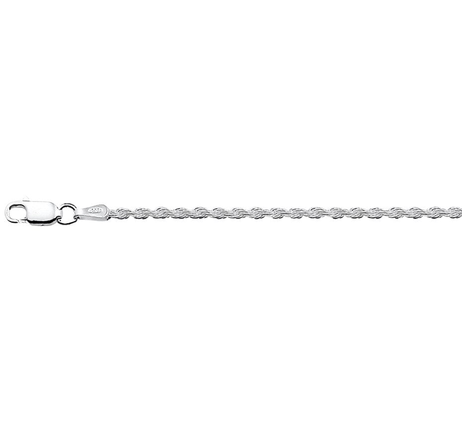 Zilveren enkelbandje koord 2 mm 24 cm