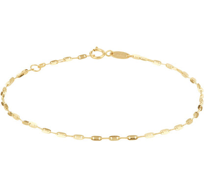 Gouden enkelbandje met plaatjes – 14 karaat