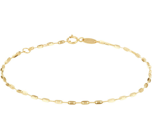 Gouden enkelbandje met plaatjes – 14 karaat