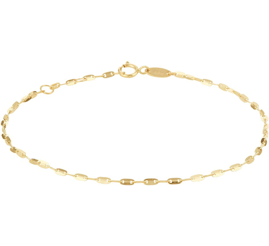 Gouden enkelbandje met plaatjes – 14 karaat