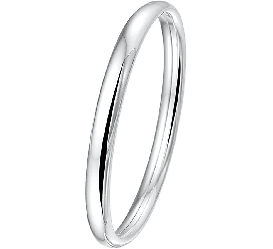 Zilveren bangle met ovale buis 7 × 60 mm