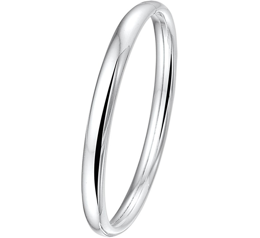 Zilveren bangle met ovale buis 7 × 60 mm
