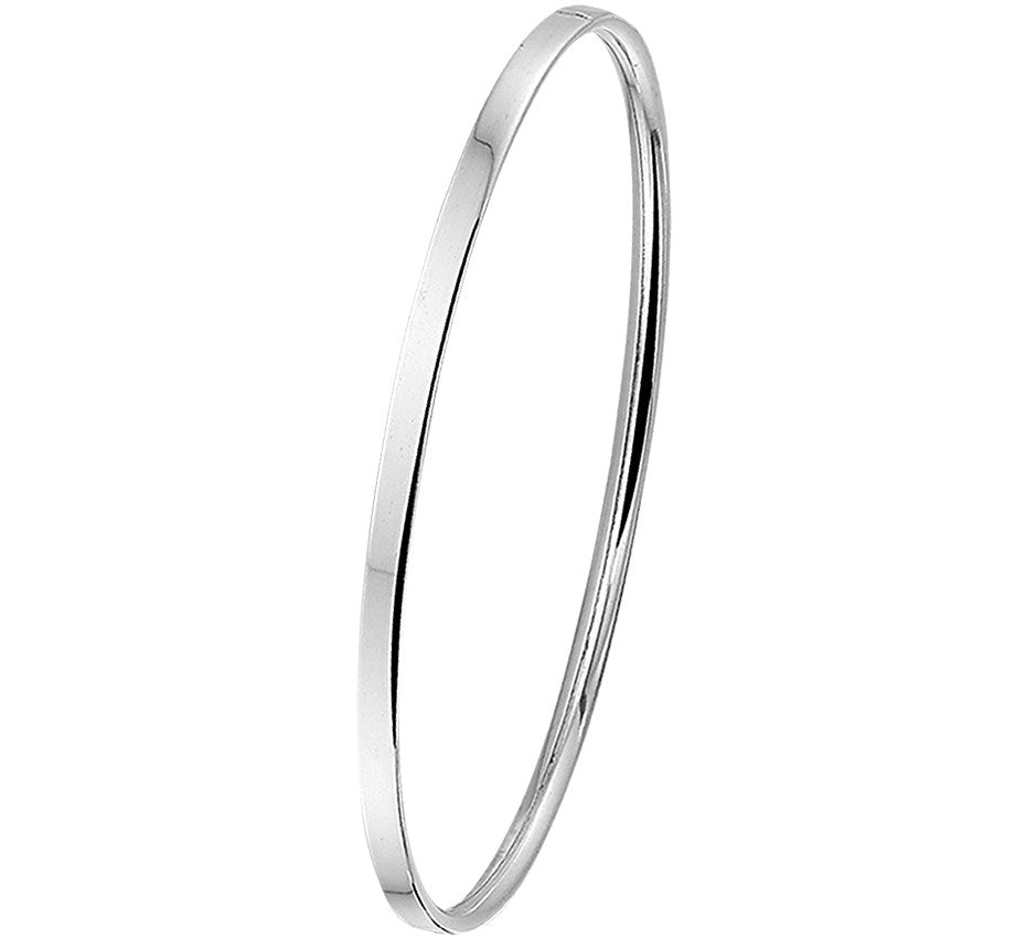 Zilveren bangle met vlakke buis 3 × 60 mm