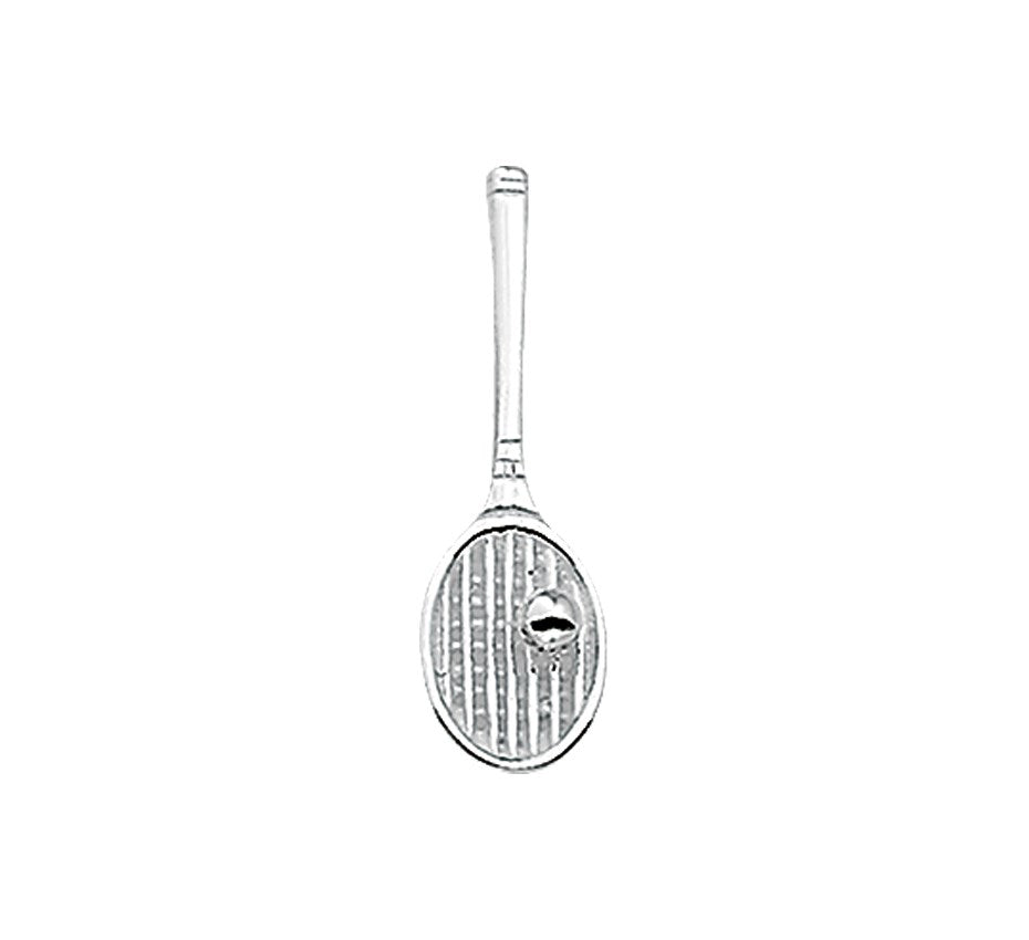 Zilveren hanger tennisracket met bal