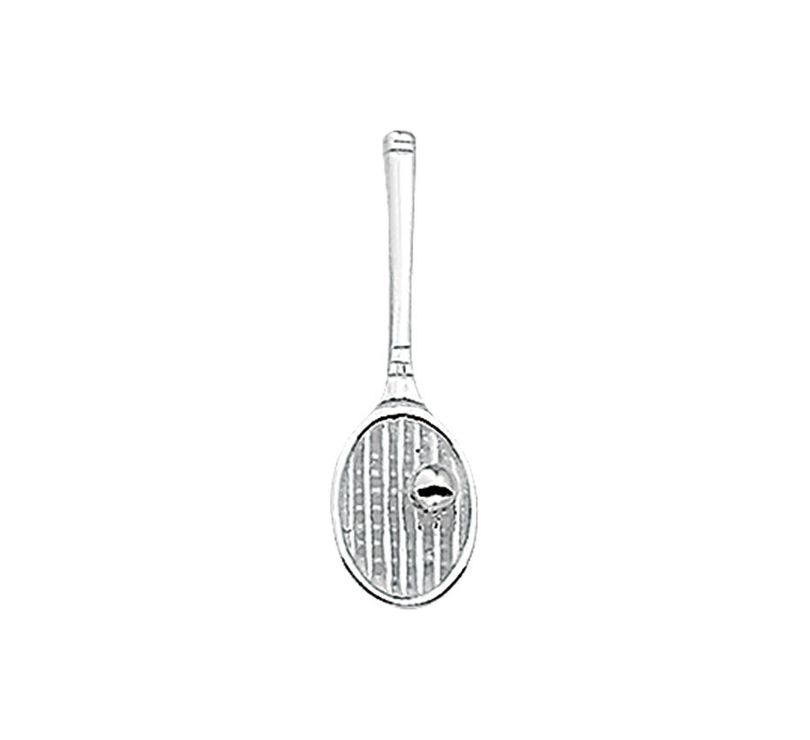 Zilveren hanger tennisracket met bal