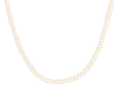 Zilveren ketting, parel 4,0 mm 41 + 4 cm