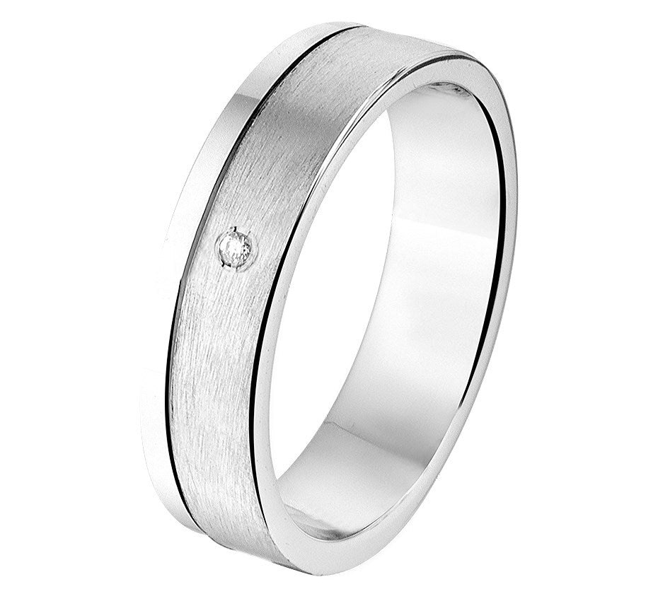 Zilveren relatiering A306 met diamant 0,01 ct, 5 mm
