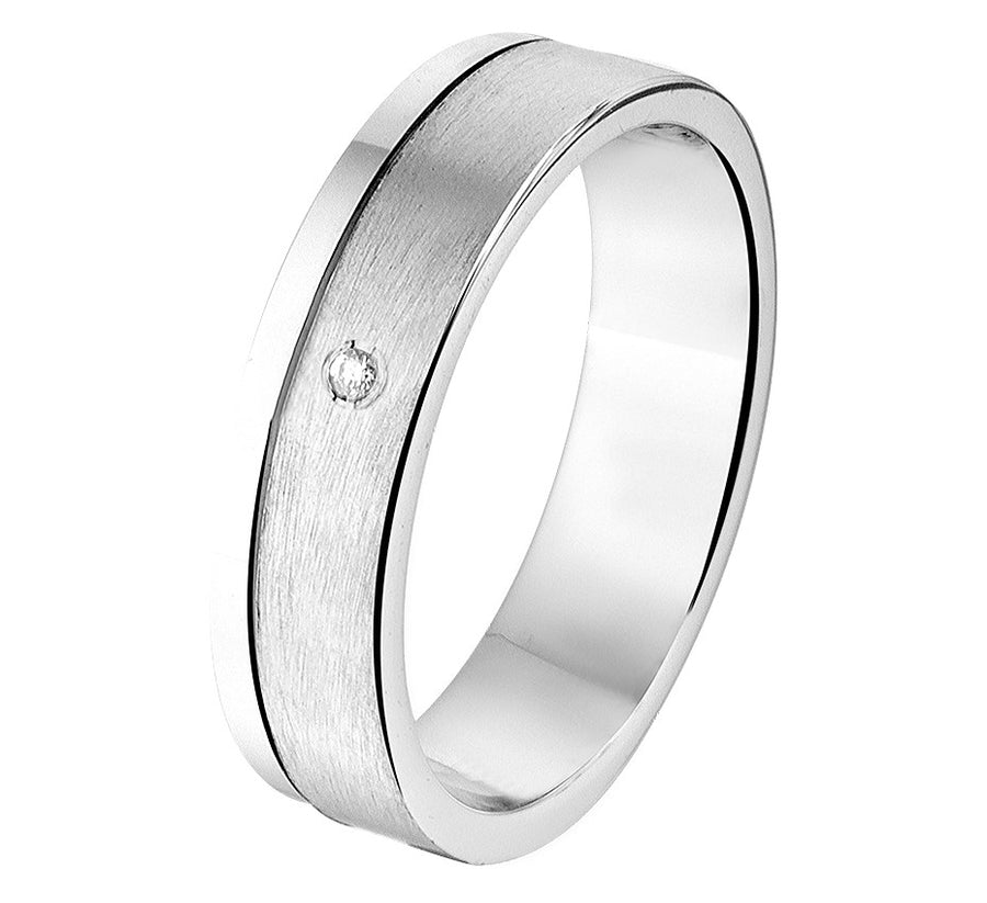 Zilveren relatiering A306 met diamant 0,01 ct, 5 mm