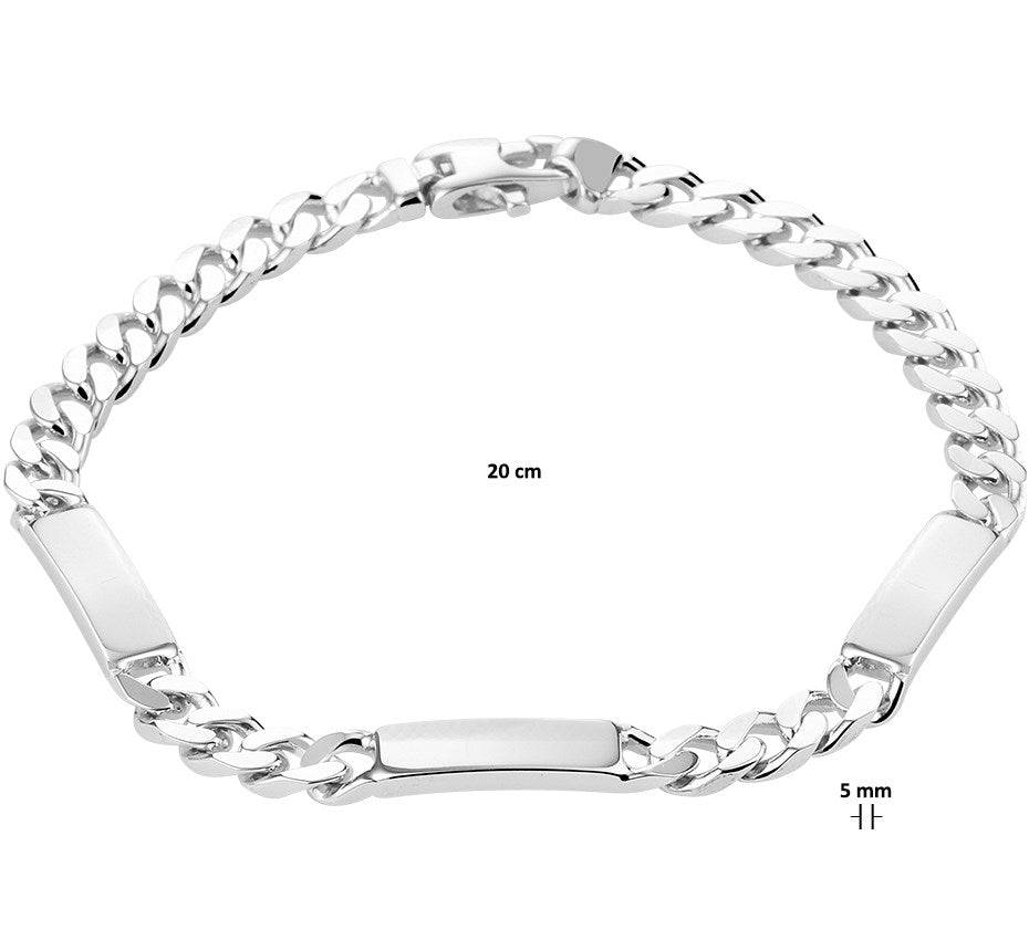 Zilveren graveerarmband gourmette 5 mm – 20 cm
