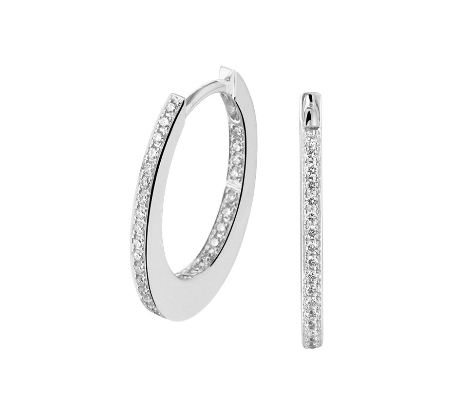 Gouden klapoorringen, diamant 0,24 ct – 14 karaat