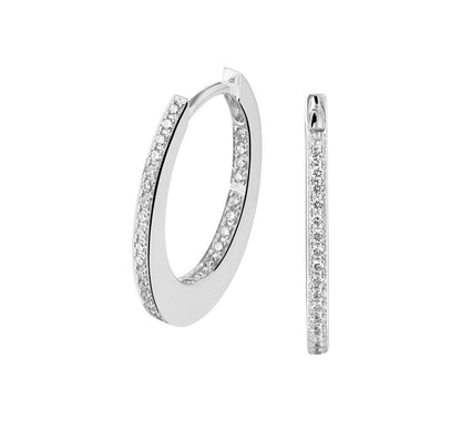 Gouden klapoorringen, diamant 0,24 ct – 14 karaat