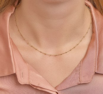 YO&NO ketting zilver gerhodineerd of zilver gevuld met bolletjes