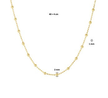 Zilveren ketting met bolletjes 2 mm – detailfoto