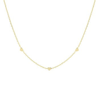 YO&NO Ketting Zilver verguld Anker Hartjes 1,1 mm 45cm Zilver 925