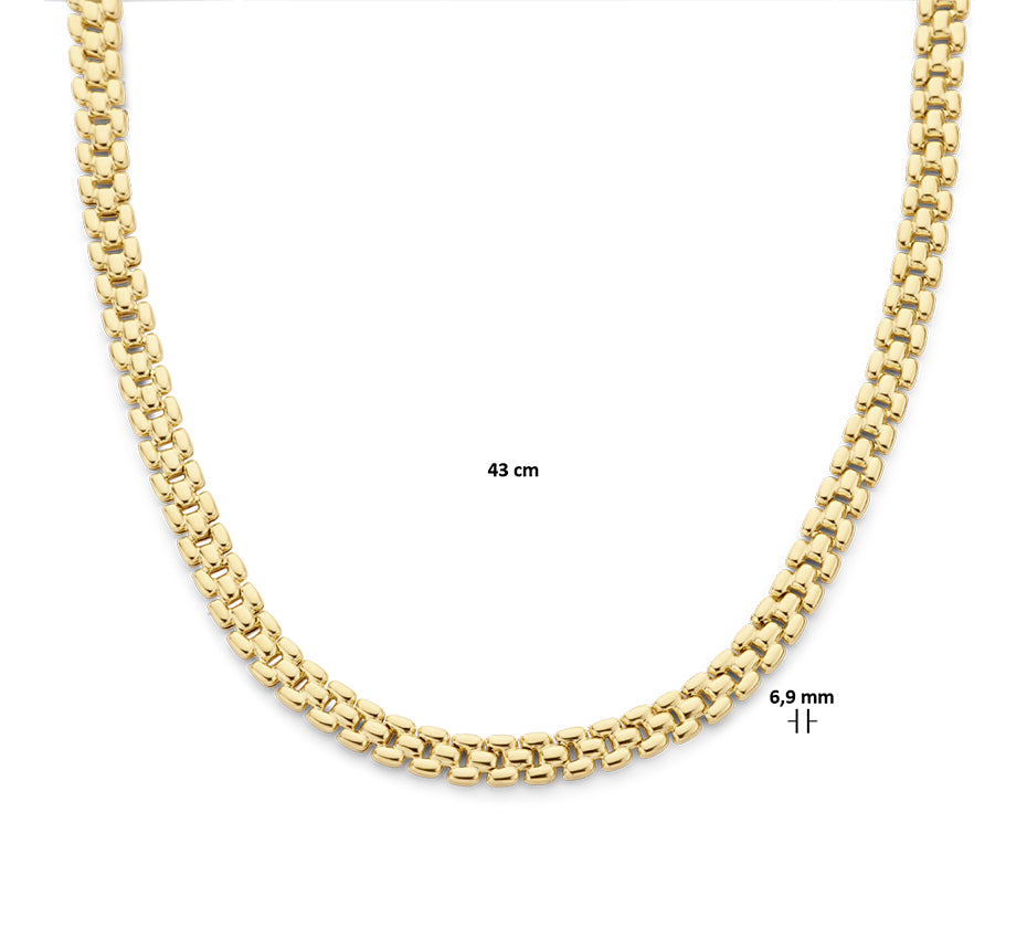 Zilveren panterketting 6,9 mm