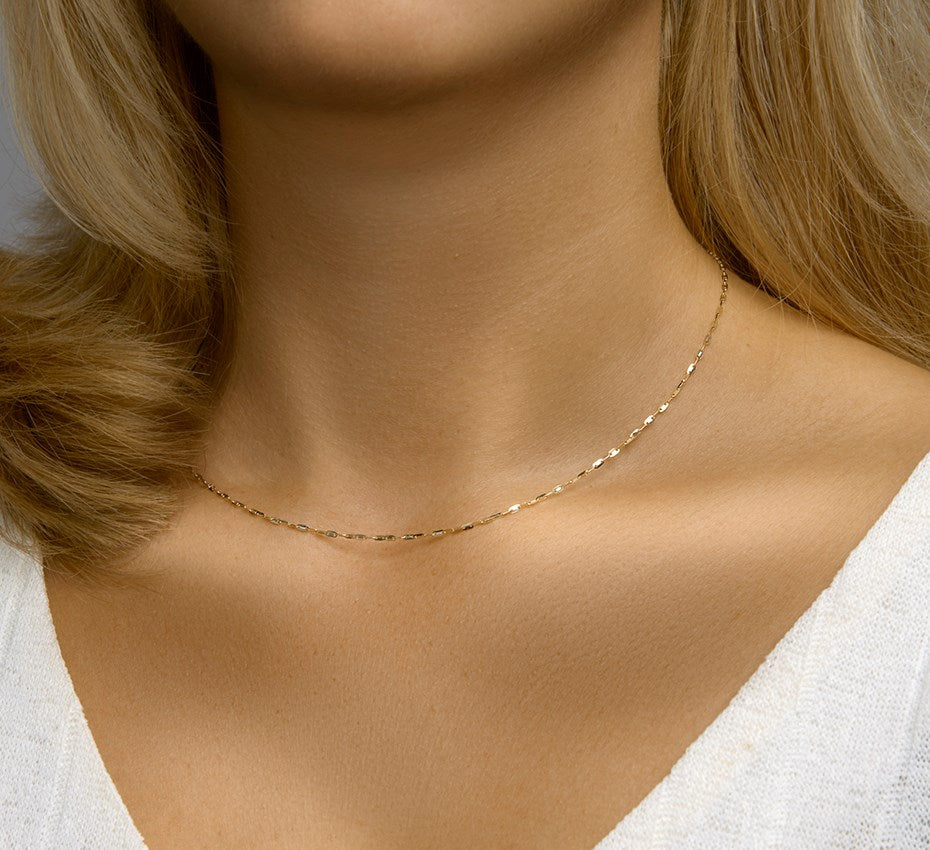 Gouden ketting met plaatjes 1,5 mm – 14 karaat