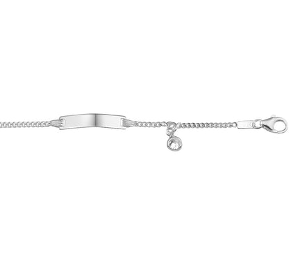 Zilveren graveerarmband met zirkonia 9 tot 11 cm – detailfoto
