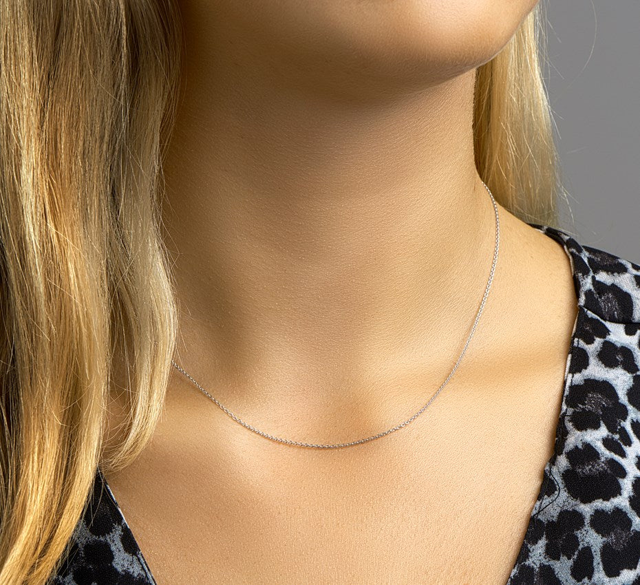 Zilveren platte ankerketting 1,2 mm – 38 cm