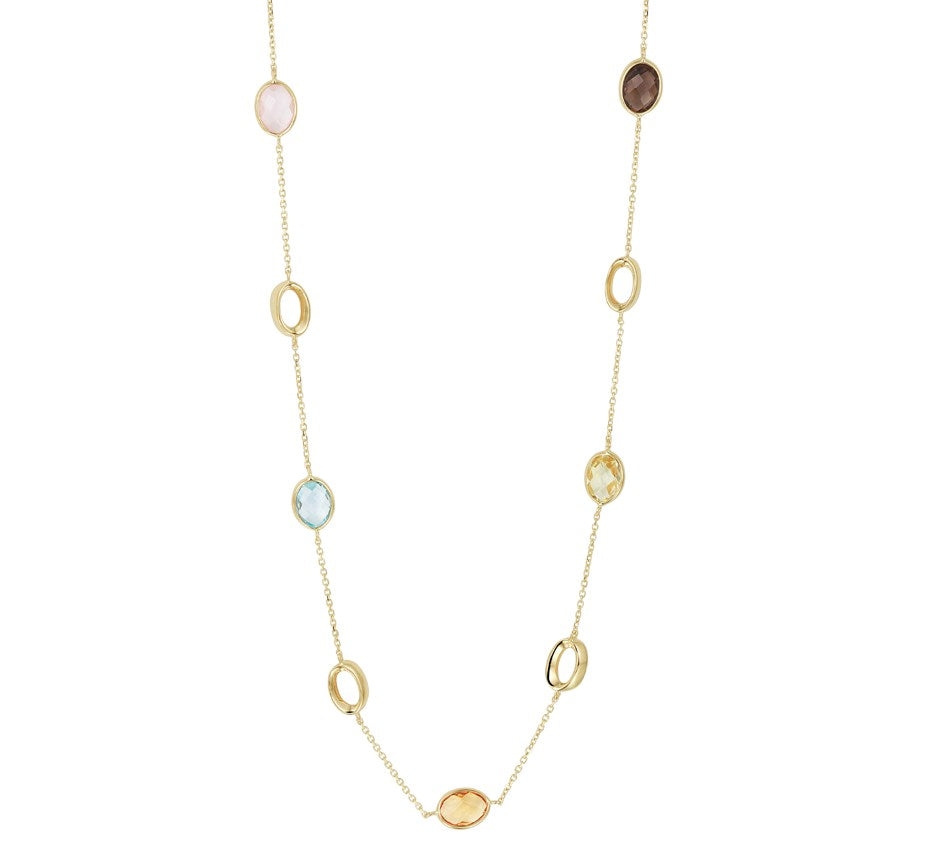 Gouden ketting, edelstenen 1,0 mm – 14 karaat
