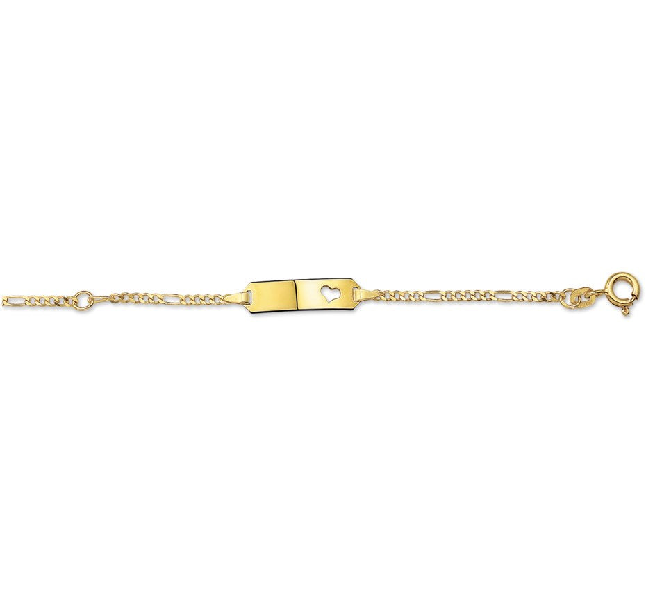 Gouden graveerarmband met hartje – 14 karaat