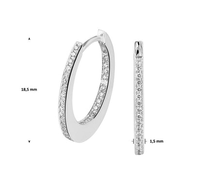Gouden klapoorringen, diamant 0,24 ct – 14 karaat
