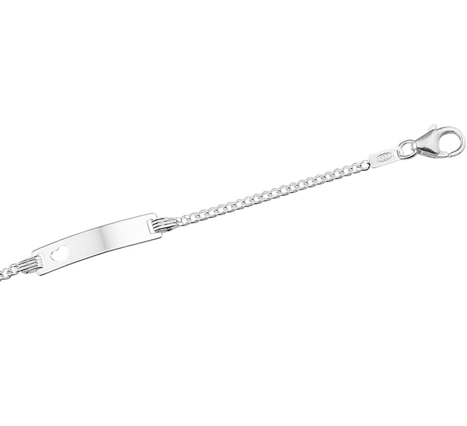 Zilveren graveerarmband hartje gourmette 4,2 mm