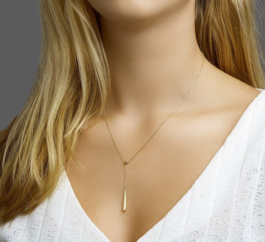 Ketting druppel 1,1 mm 14k geelgoud