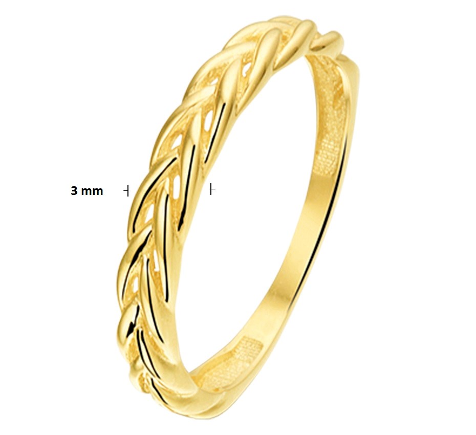 Gouden ring met vossestaartmotief – 14 karaat