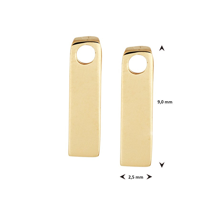 Gouden oorringhangers 9 mm – 14 karaat