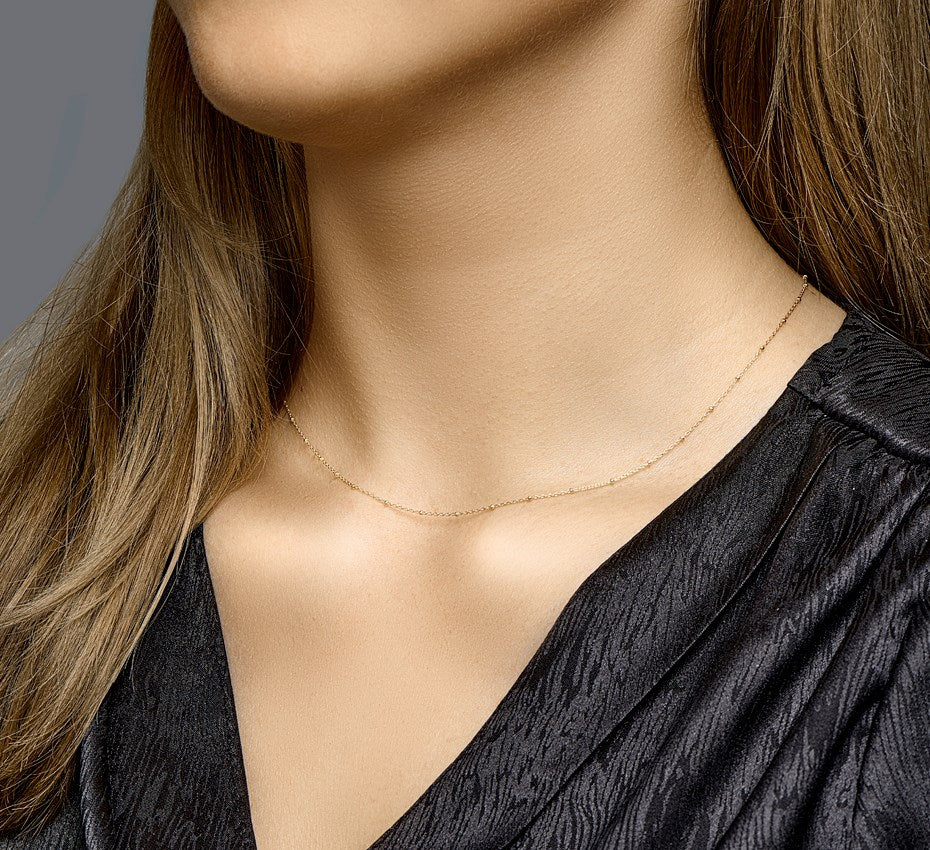 Gouden bolletjesketting 1,3 mm – 14 karaat