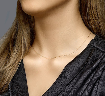 Gouden bolletjesketting 1,3 mm – 14 karaat – detailfoto