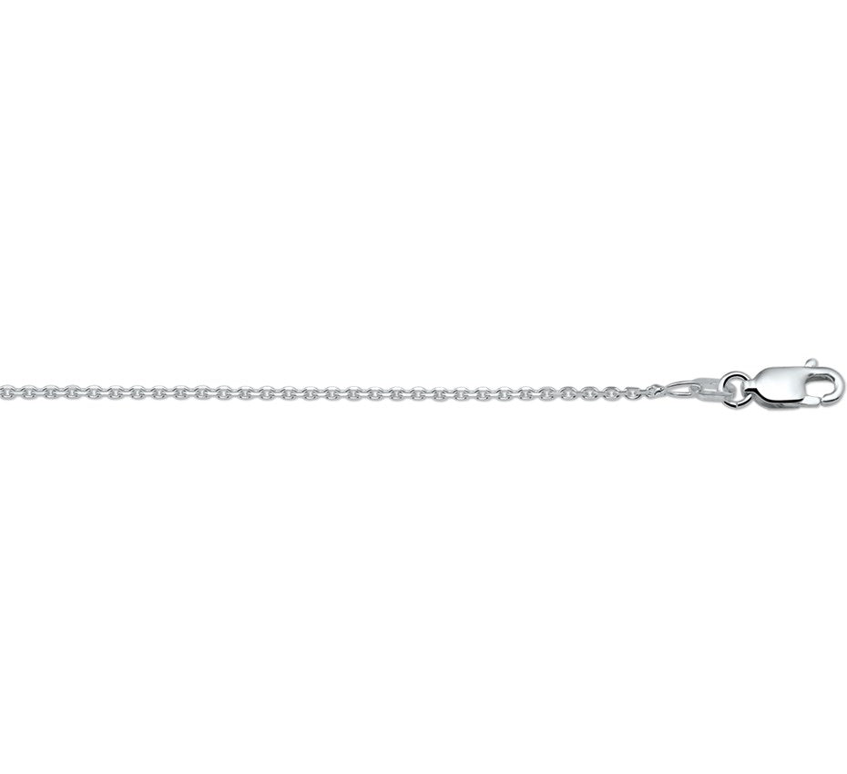 Zilveren geslepen ankerketting 1,3 mm – 41 cm