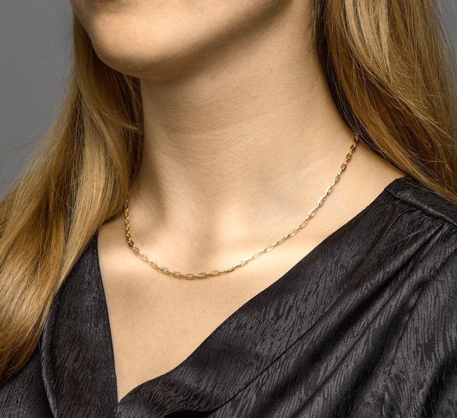 Gouden ankercollier met zilveren kern 3 mm