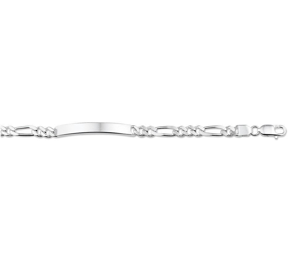 Zilveren graveerarmband figaro 6,3 mm – 19 cm