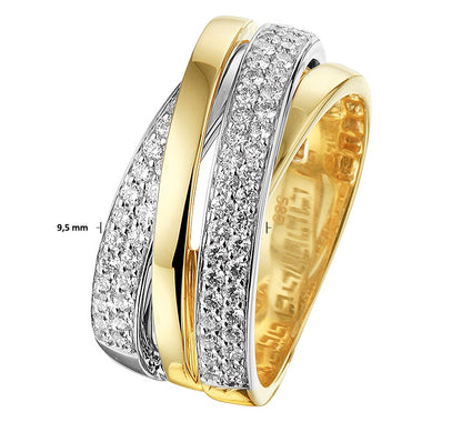 Bicolor gouden ring, diamant 0,57 ct – 14 karaat