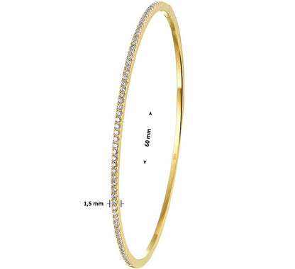 Gouden bangle met diamant 0,61 ct – 14 karaat – detailfoto