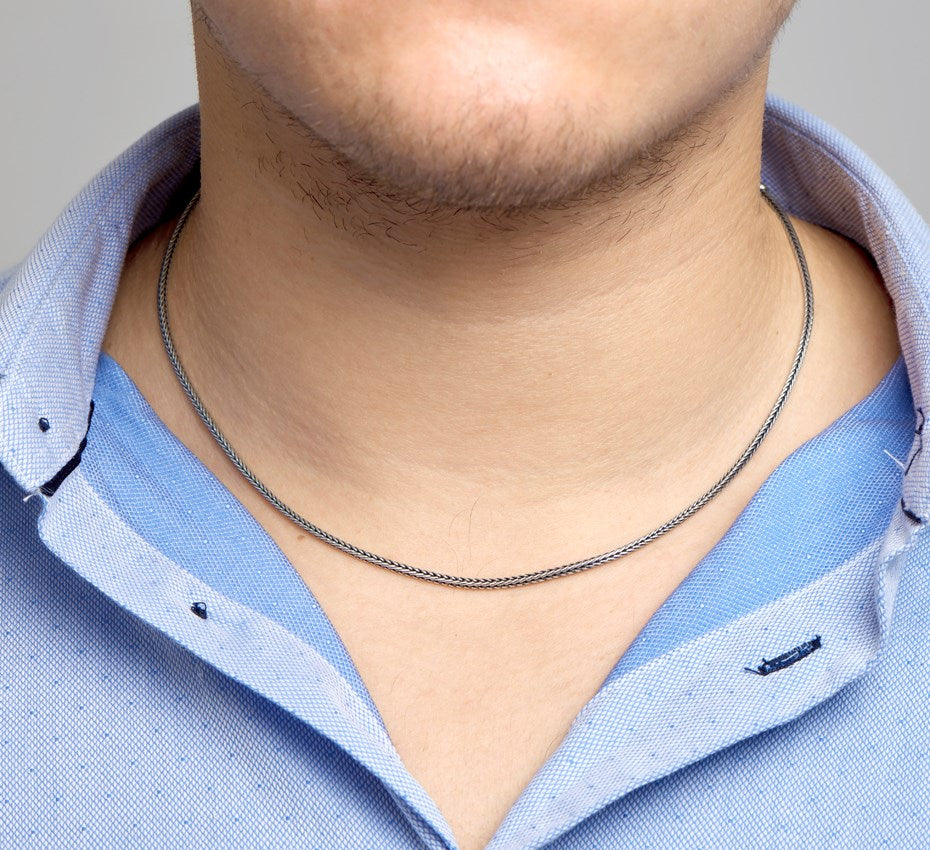 Zilveren vossenstaartketting 2 mm, 50 cm
