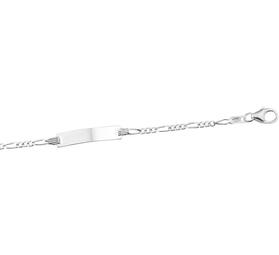Zilveren graveerarmband kind figaro 4,2 mm