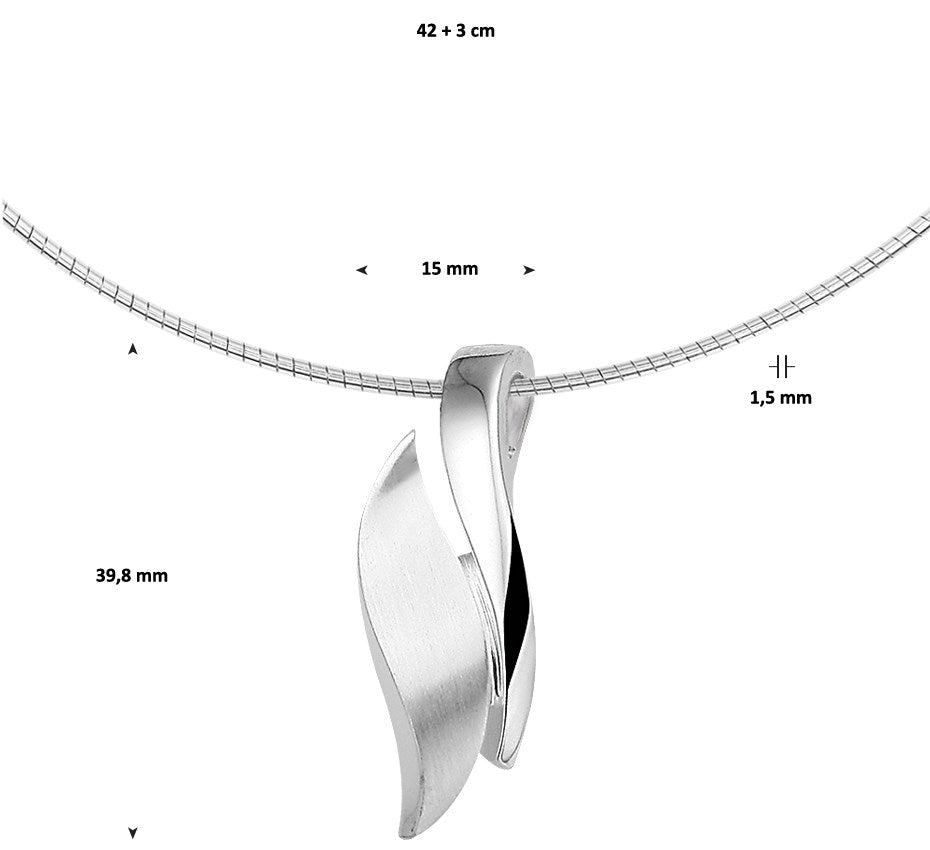 Zilveren omegaketting met hanger 39,8 mm