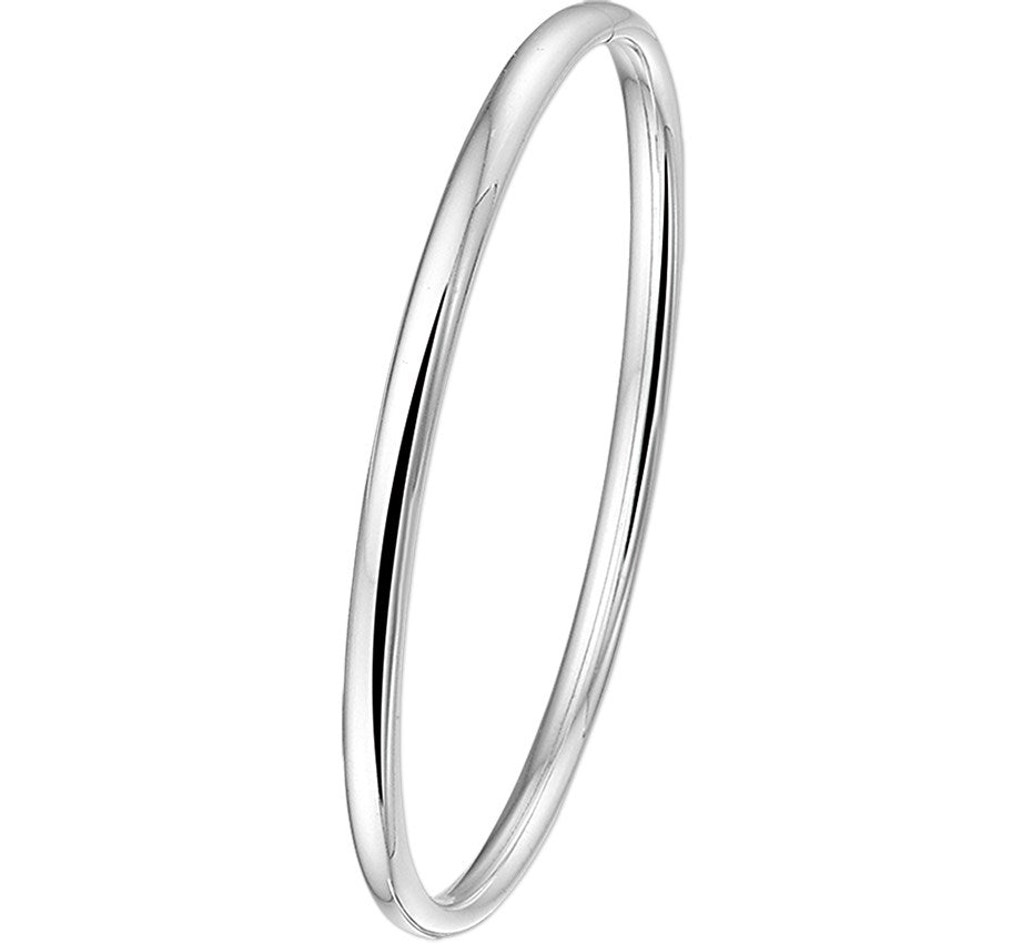 Zilveren bangle met ovale buis 4 × 60 mm