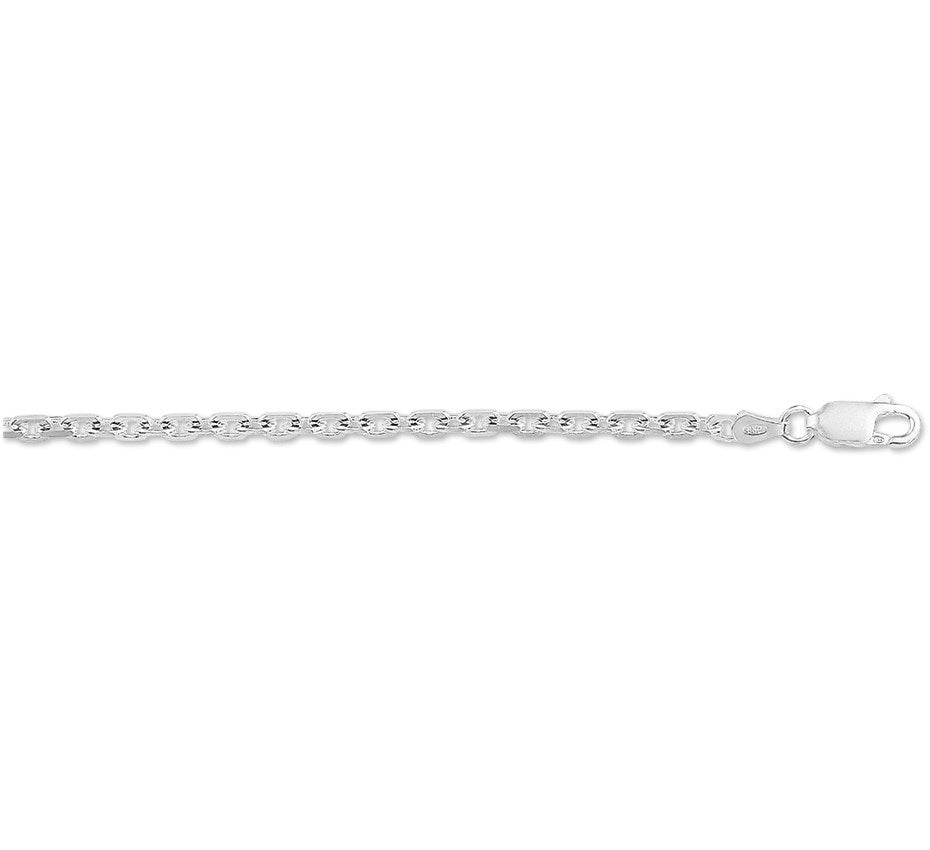 Zilveren geslepen ankerketting 2,5 mm – 50 cm