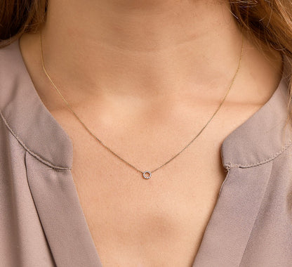 Gouden ketting, diamant 0,05 ct 0,8 mm – 14 karaat