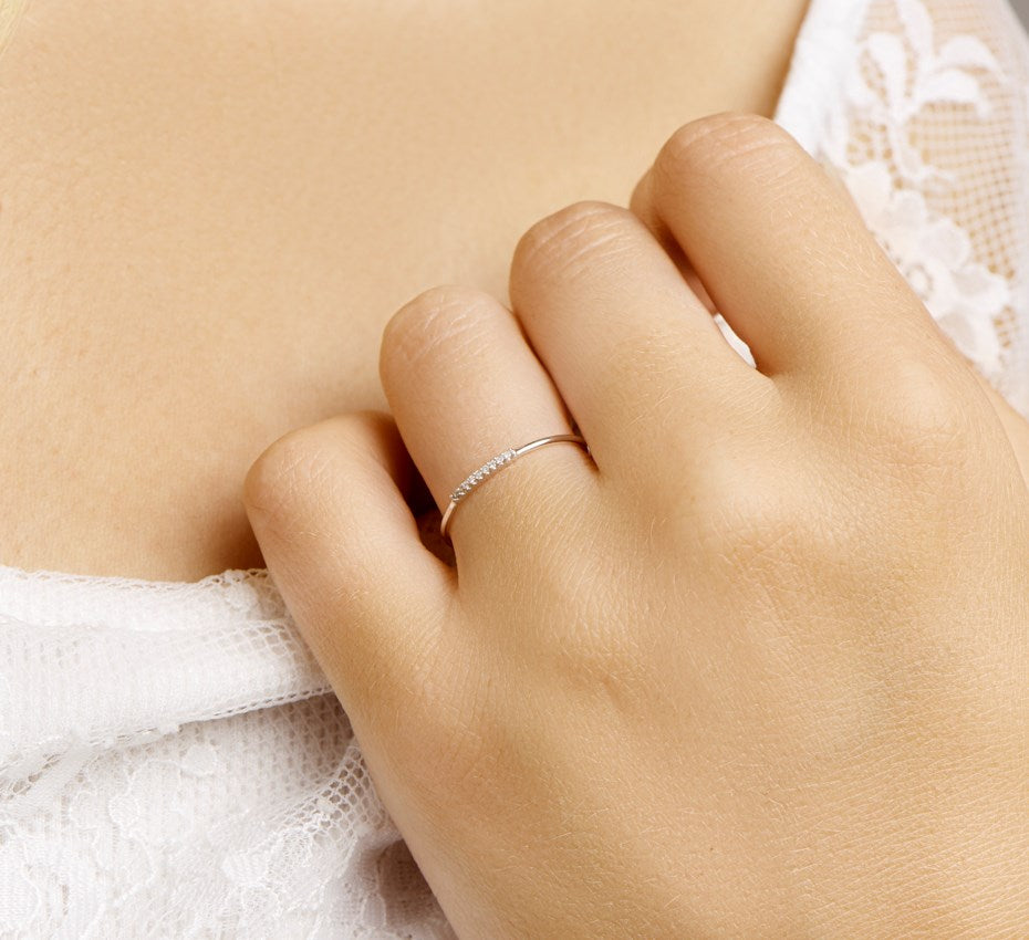 Gouden aanschuifring met diamant 0,02 ct – 14 karaat