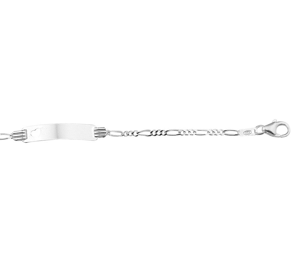 Zilveren graveerarmband met hartje, plaat 4,8 mm