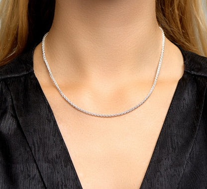 Zilveren ketting, vossestaartschakel 2,5 mm 45 cm