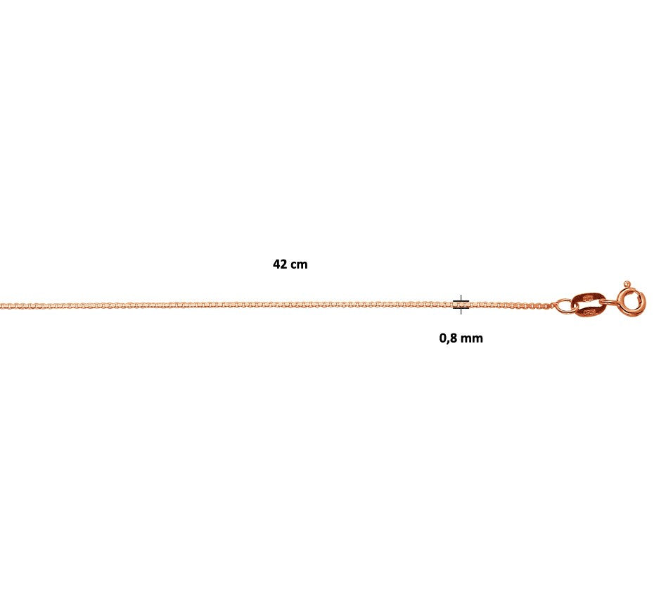 Roségouden venetiaanse ketting 0,8 mm – 14 karaat