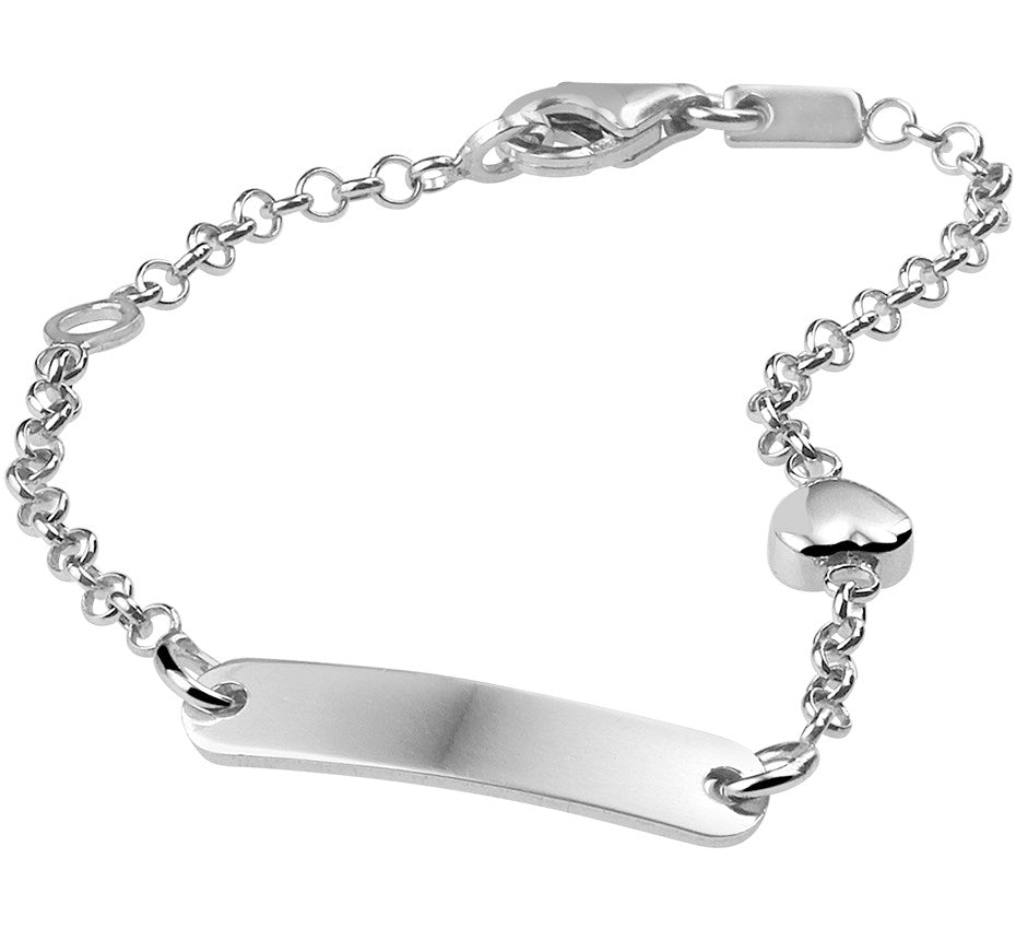 Zilveren graveerarmband jasseron met hartje 9 tot 11 cm