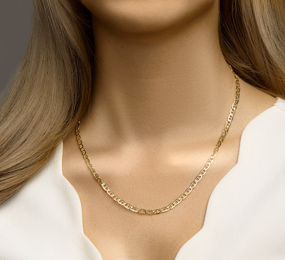 Gouden ankercollier met zilveren kern 4,2 mm